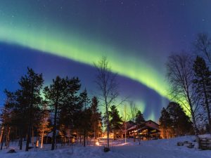 Paisaje Nevado en Laponia, Finlandia durante el Invierno